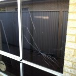 Broken aluminium window