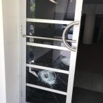 Broken commercial door