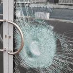 broken laminated glass