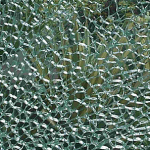 broken toughened tempered glass